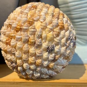 Decorative Seashell Sphere Art Sculpture Unique Handmade
